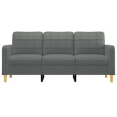 Sofa 3-osobowa, ciemnoszara, 180 cm, tapicerowana tkaniną