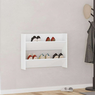Półka ścienna na buty biała 80x18x60 cm materiał drewnopochodny