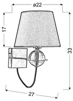 Lampa ścienna kinkiet 1X40W E14 brązowy TESORO 21-29539