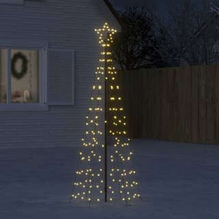vidaXL Choinka z lampek, z kołkami, 220 ciepłych białych LED, 180 cm