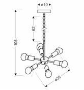 Sparta lampa wisząca czarny 6X60W E27 36-09395 