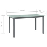 10-cz. zestaw mebli do ogrodu, czarno-srebrny