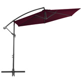 vidaXL Parasol wiszący z aluminiowym słupkiem, bordowy, 300 cm