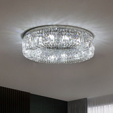 Plafon kryształowy glamour, nowoczesny 60cm STELLA SILVER ADANI AD114