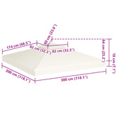 Zadaszenie altany ogrodowej, 310 g/m?, kremowe, 3x3 m