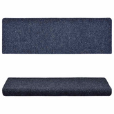 Maty na schody samoprzylepne 15 szt. 65x21x4 cm Niebieskie prostokątne krawędzie