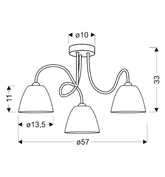 Lampa sufitowa Elf okrągła ze szklanymi kloszami 3-punktowa do salonu