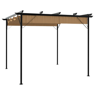 Pergola ogrodowa ze zwijanym dachem, taupe, 3x3 m, 180 g/m?