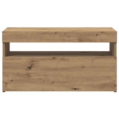 Szafka pod TV z oświetleniem LED, dąb artisan, 75x35x40 cm