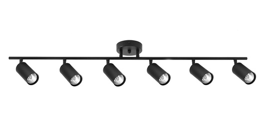 LAMPA SPOT 6xGU10 CZARNA VOLO