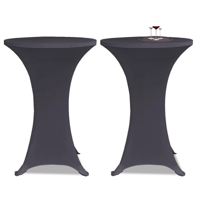 Elastyczne nakrycie stołu antracytowe 2 szt. 70 cm