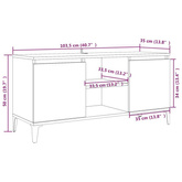 vidaXL Szafka pod TV, metalowe nóżki, przydymiony dąb, 103,5x35x50 cm