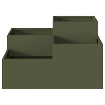 Doniczka ogrodowa oliwkowy 80 x 80 x 48 cm Stal