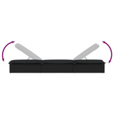 vidaXL 2 leżaki ze stolikiem, czarne, polirattan