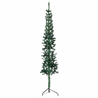 Smukła choinka połówka ze stojakiem, sztuczna, zielona, 120 cm