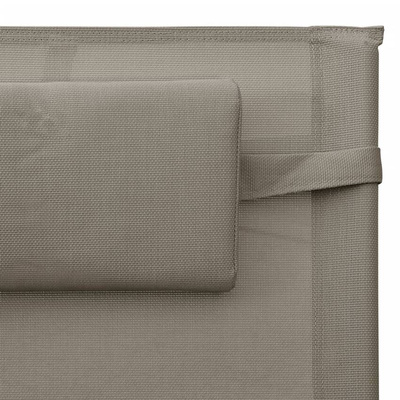 vidaXL Leżaki, 2 szt., tkanina textilene, szaro-taupe