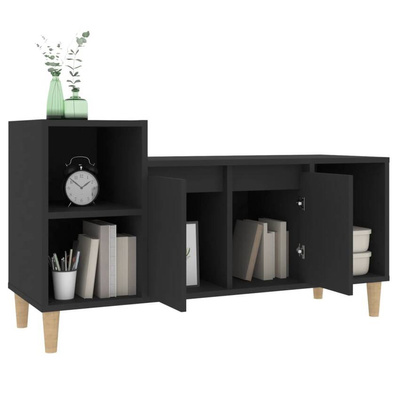 vidaXL Szafka pod TV, czarna, 100x35x55 cm, materiał drewnopochodny