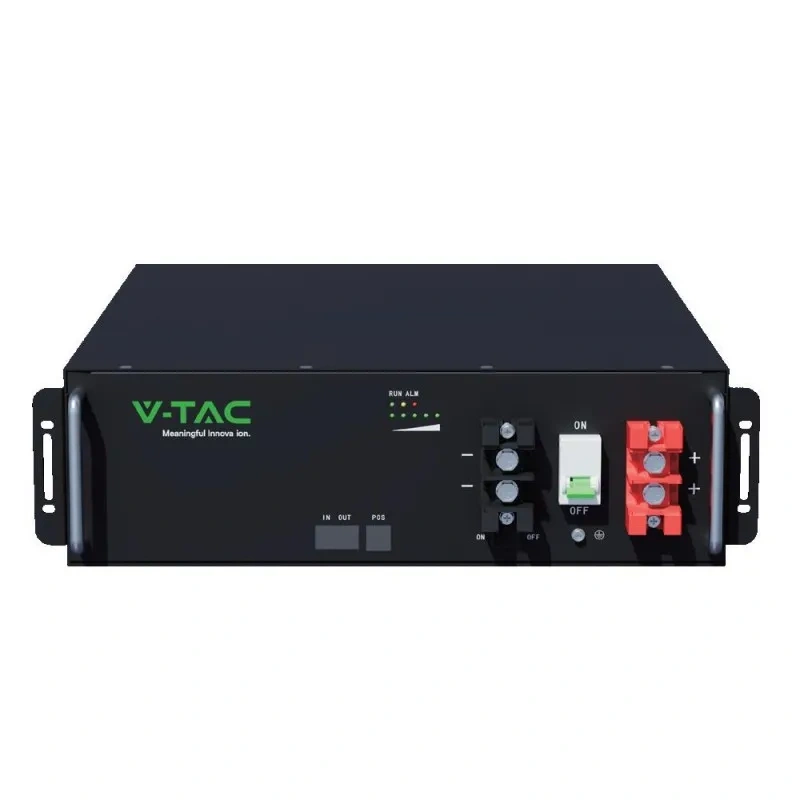 Magazyn bank energii V-TAC 100Ah 5,12kWh LiFePO4 rack czarny VT-51201-B 5 lat gwarancji