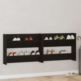 Szafka na buty z półką 2 pcs Czarny Dąb 83 x 18 x 60 cm