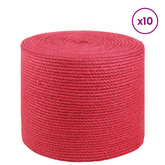 10 szt. 2 mm czerwony 100% juta Tossa