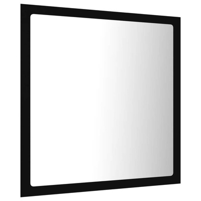 vidaXL Lustro łazienkowe LED, czarne, 40x8,5x37cm, akryl