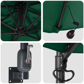 Parasolka ogrodowa Zielony 248 x 248 x 148 cm Poliester i Stal