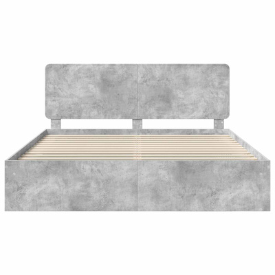 Ramka łóżka Betonowy szary 180 x 200 cm Lite drewno sosnowe