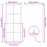 Ściana prysznicowa typu walk-in złoty 80 x 195 cm
