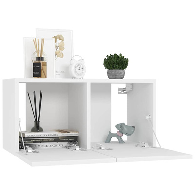 Szafki wiszące pod TV 3 szt., białe, 60x30x30 cm
