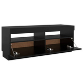 vidaXL Szafka pod TV z oświetleniem LED, czarna, 100x35x40 cm