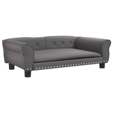 vidaXL Legowisko dla psa, szare, 95x55x30 cm, sztuczna skóra