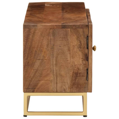 vidaXL Szafka pod TV, 110x30x40 cm, lite drewno mango i żelazo