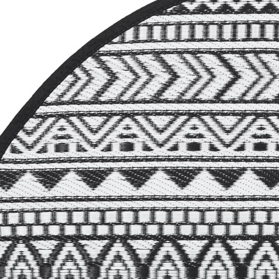 vidaXL Dywan na zewnątrz, czarny, Ø160 cm, PP
