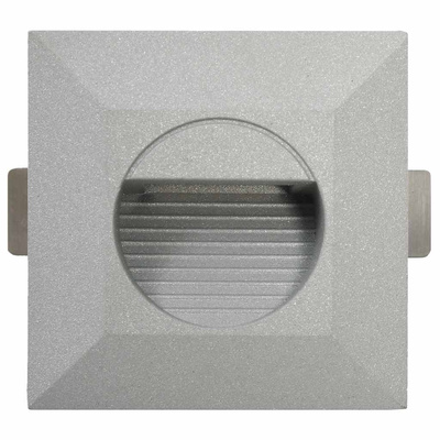 Lampy ścienne zewnętrzne LED, 6 szt., 2 W, srebrne, kwadratowe