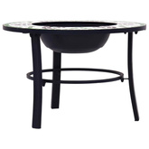 vidaXL Palenisko z mozaiką, zielone, 68 cm, ceramika