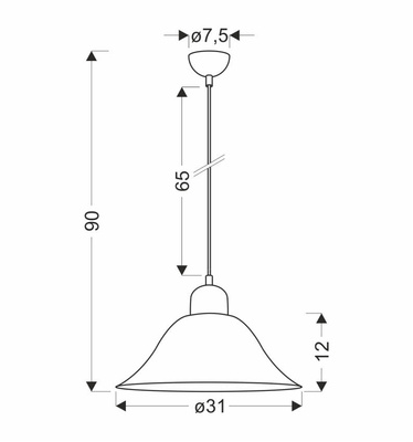 Moss Lampa Wisząca Patynowy 1X60W E27 Klosz Biały Alabastrowy