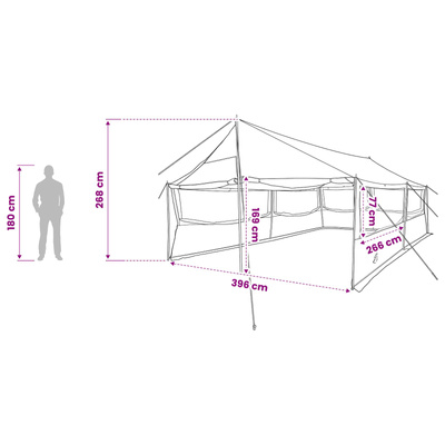 Namiot rodzinny niebieski 600 x 400 x 268 cm Poliester i Stal