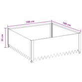 Krawężnik do trawnika 100 x 100 x 35 cm Stal Biały