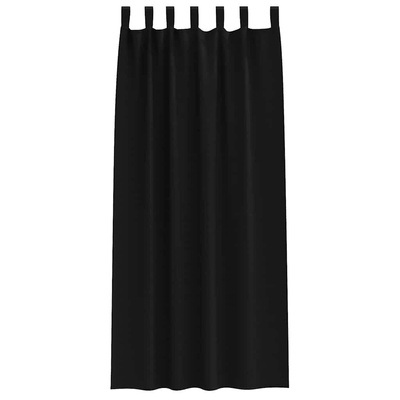 Firany blackout z kółkami 2 pcs Czarny 225 x 140 cm Poliester