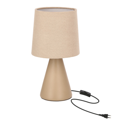 Lampka nocna Satti ceramiczna brązowa z abażurem E14 klasyczna