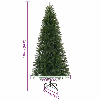 Sztuczna choinka z podstawą Zielony 180 cm PVC, PE i stal