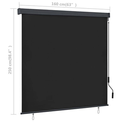 vidaXL Roleta zewnętrzna, 160x250 cm, antracytowa