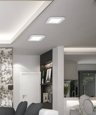 Plafon do łazienki NEXIT minimalistyczny – srebrny satynowy 30 cm – plafon z funkcją ściemniania LED 3000K 18W IP44 