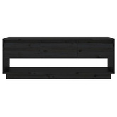 vidaXL Szafka pod TV, czarna, 110,5x34x40 cm, lite drewno sosnowe