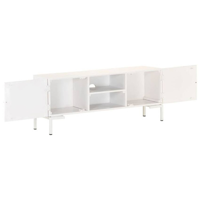 vidaXL Szafka pod TV, biała, 115x30x46 cm, lite drewno mango