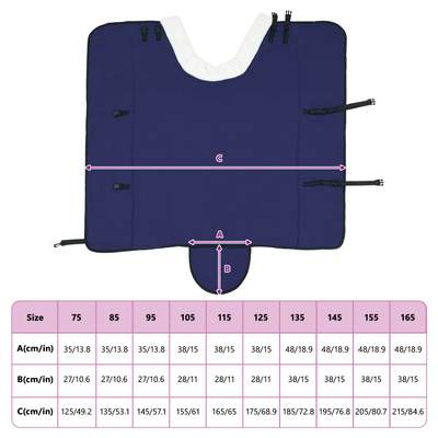 Koc dla Koni Granatowy 145 cm Polarowy fleece