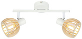 Lampa ścienna listwa 2X25W E14 biały + drewno ATARRI 92-68088