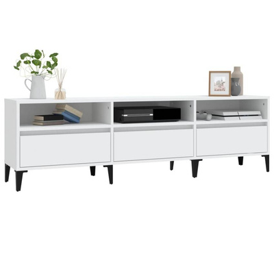 vidaXL Szafka pod TV, biała, 150x30x44,5 cm, materiał drewnopochodny wariant 8