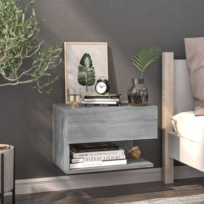 vidaXL Wiszące szafki nocne, 2 szt., szary dąb sonoma model standard