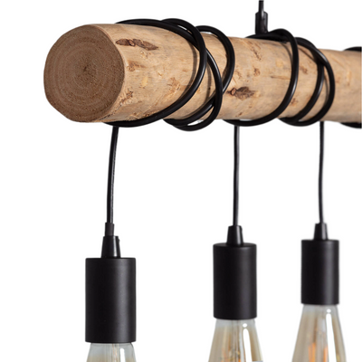 Lampa wisząca drewniana liniowa 5xE27 Abruzzo Cerveza